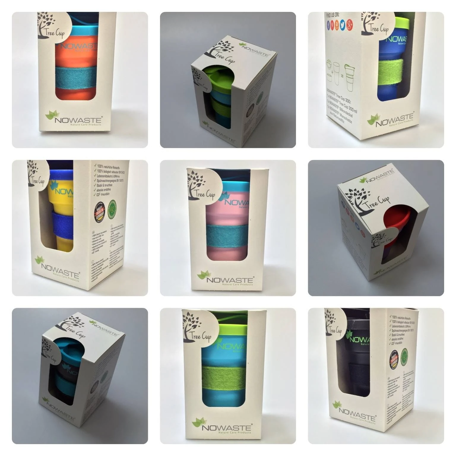 九個視角展示 Treecup 包裝及配色組合